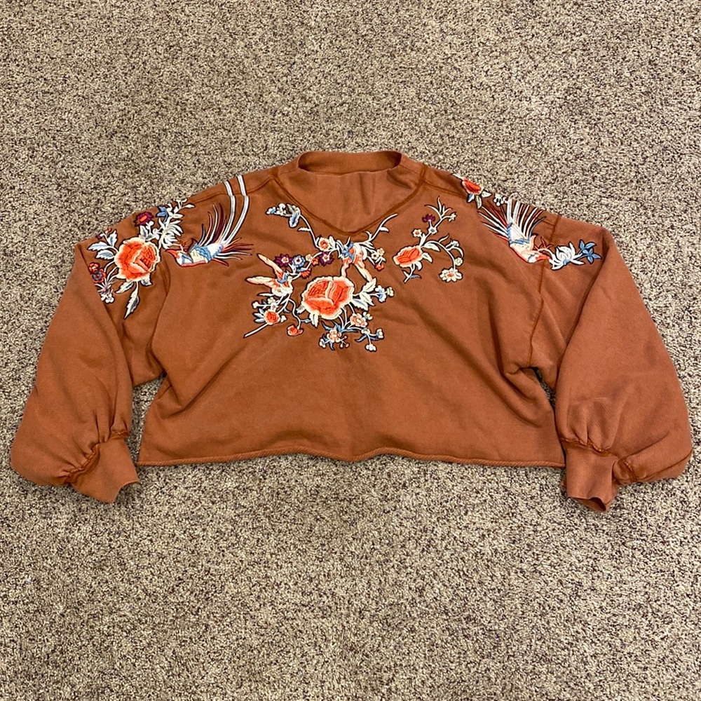 Free People Cropped Sweatshirt